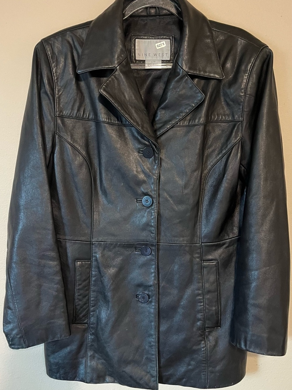 Nine West Black Leather Jacket Women’s Size Large